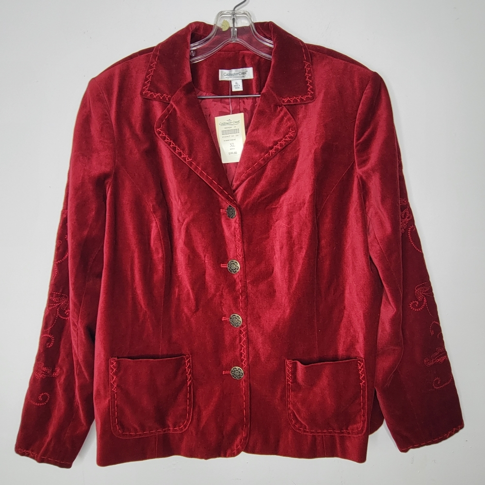 Coldwater Creek Rich Red Velvet Blazer